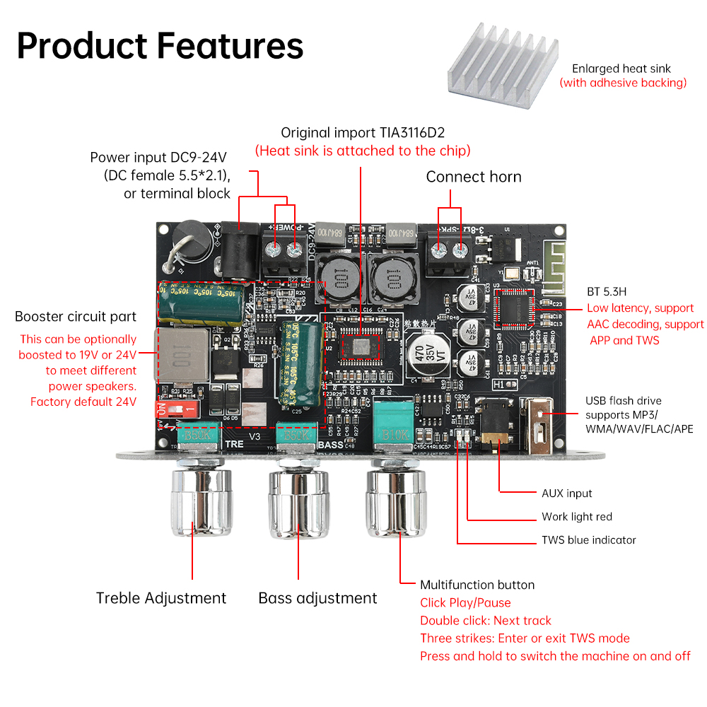 2PCS ZK-1001U Placa Amplificad - Diy Electronics Cabinet avaliação e preço